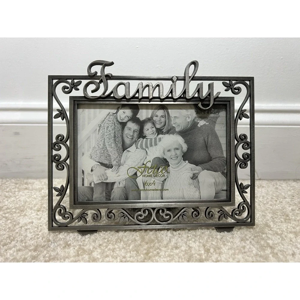 Vintage Y2K Style Pewter Silver Tone 4x6 
